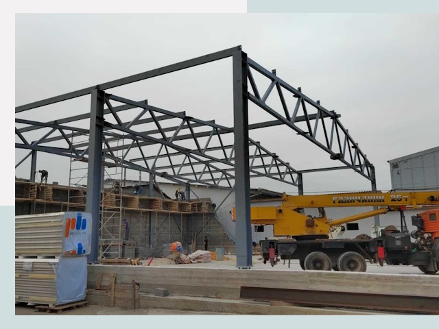 Строительство цехов в Кимовске