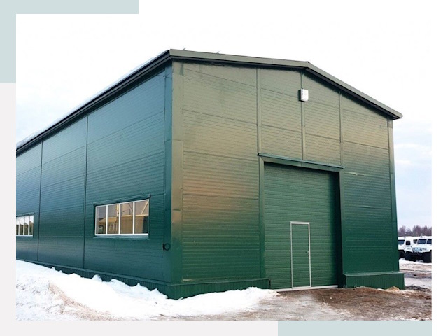 Двускатные ангары в Кимовске