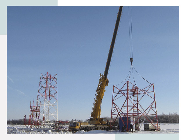 Монтаж вышек связи в Кимовске